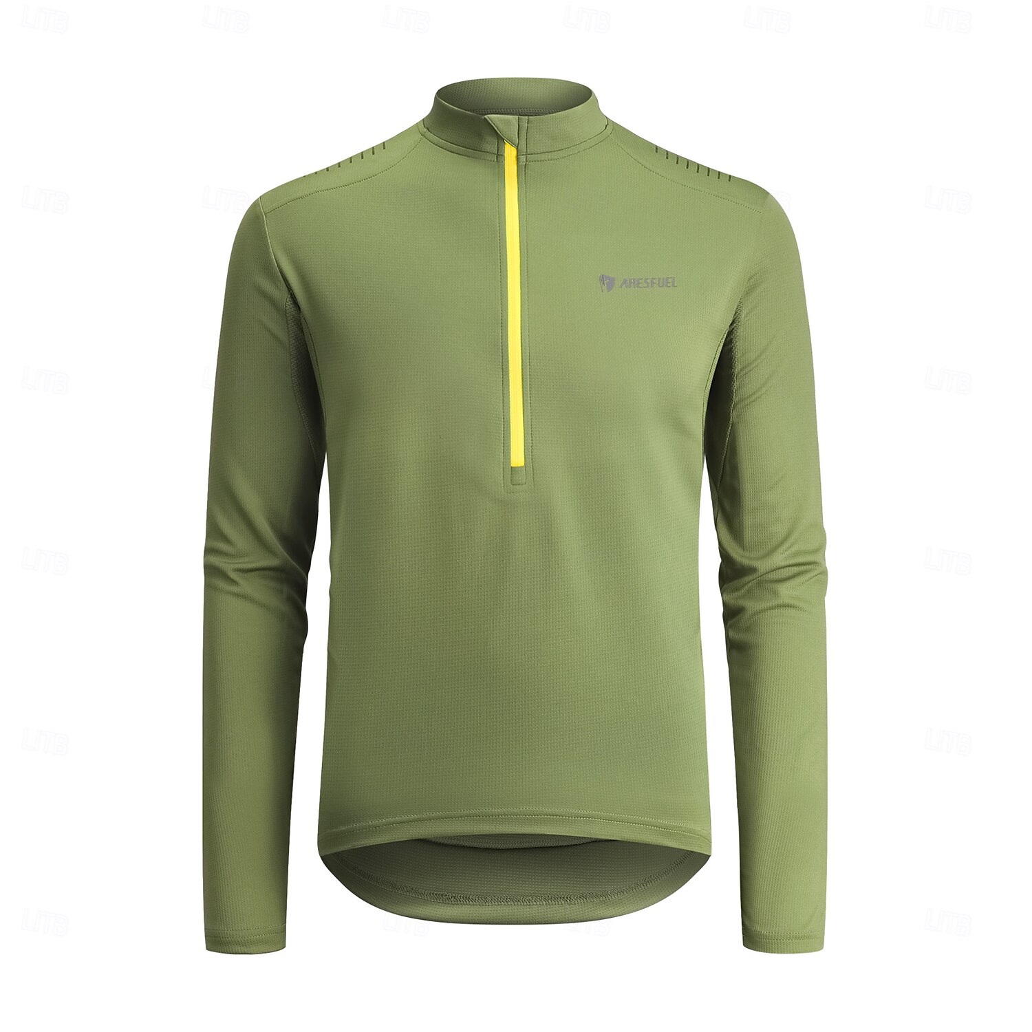 ARESFUEL Herren Radtrikot Langarm Herbst Fahhrad Oberteil mit 3 Gesäßtaschen Mountainbike MTB Schnelltrocknend Atmungsaktivität Schweißableitend Schwarz Gelb Grün Spandex Sport Bekleidung 2025 - $35.19 –P1