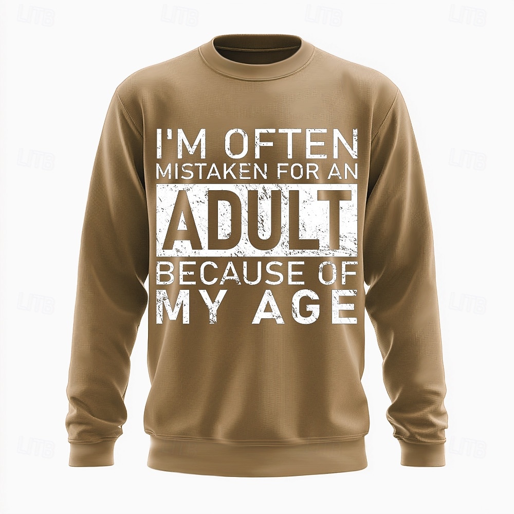 Herre Act My Age Morsom Slang Genser Mote Daglig Langermet Crew-hals Svart Hvit Crewneck 3D Alle årstider Designer 2025 - $26.99 –P2