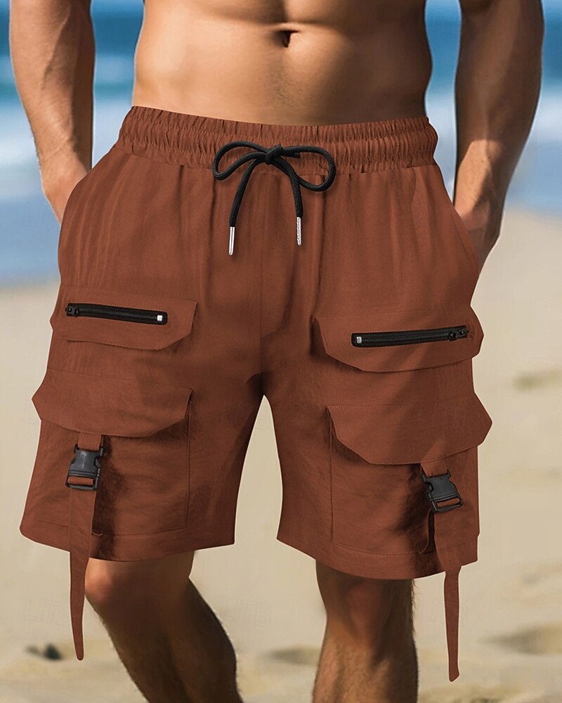 Per uomo Pantaloncini cargo Shorts Pantaloncini Estivi Coulisse Elastico in vita Multi-tasche Semplice Comodità Indossabile Lunghezza al ginocchio All'aperto Sport Quotidiano Moda Casual Nero Marrone del 2025 a $22.99 –P5