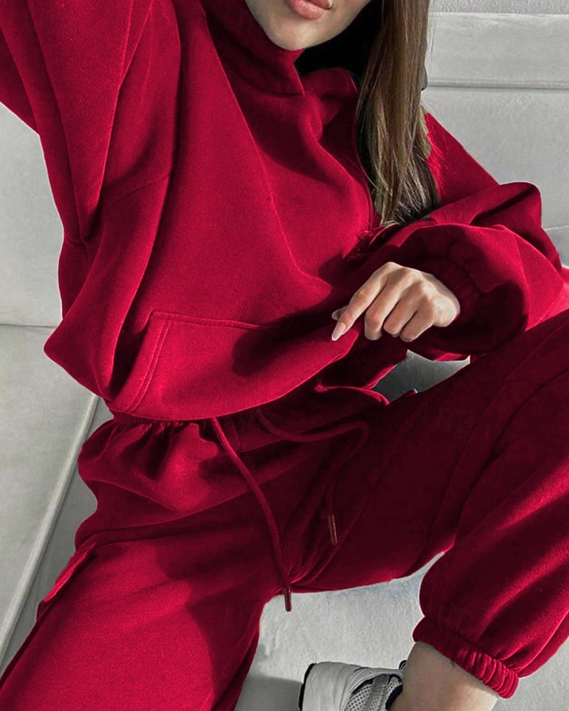 Mujer Tracksuit Pantalones Deportivo Pantalones de chándal Encaje Bolsillo Color sólido Trajes de Yoga Otoño Magenta Negro Gimnasio Ropa Deportiva Corriendo Mantiene abrigado Resistente al Viento 2025 - $35.99 –P7