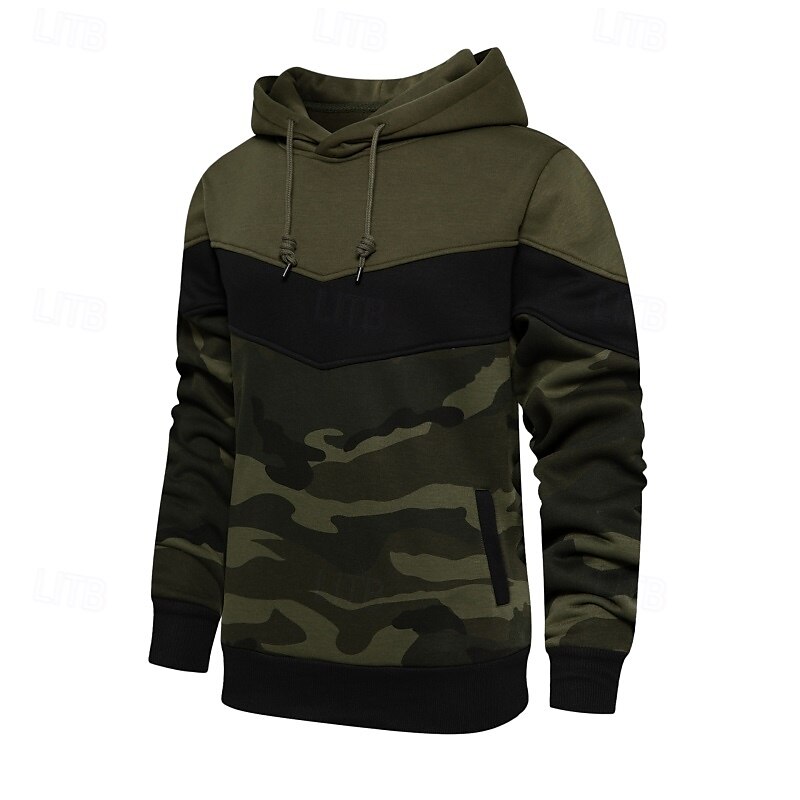 Men's Hoodie Pullover Hoodie Sweatshirt Light Yellow Wine Red Denim Blue Black White Hooded Color Block Front Pocket Sports & Outdoor Casual Daily Streetwear Cool Sportswear Fall & Winter Clothing 2025 - $27.99 –P7