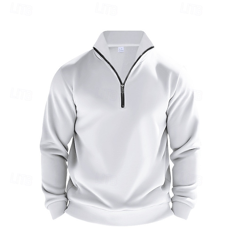 Men's Sweatshirt Quarter Zip Sweatshirt Apricot Black White Wine Red Half Zip Plain Sports & Outdoor Daily Holiday Polyester Streetwear Basic Casual Summer Spring Clothing Apparel Hoodies Sweatshirts  2026 - $28.99 –P5