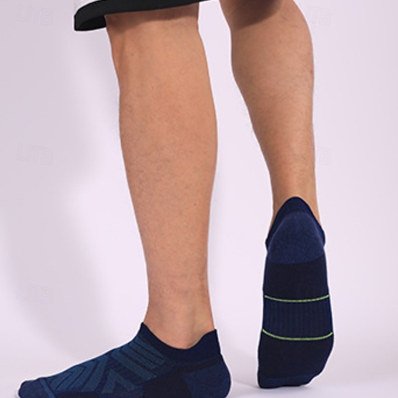 1 Par Hombre Mujer calcetines de lana merino Calcetines para correr Mantiene abrigado Transpirable Anti ampollas Grueso Al aire libre tobillo Retazos Lana Merina Azul marinero Negro Blanco para Esqu 2025 - $11.49 –P14