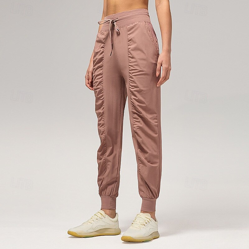 Mulheres Calças de fitness Calças de Pilates Calças de ioga Com Cordão Rugas Com bolsos Leve Cintura Alta Pilates Academia Zumba Calças Azul marinho Castanho Claro Preto Outono Esportes Roupas de 2025 por $25.99 –P9