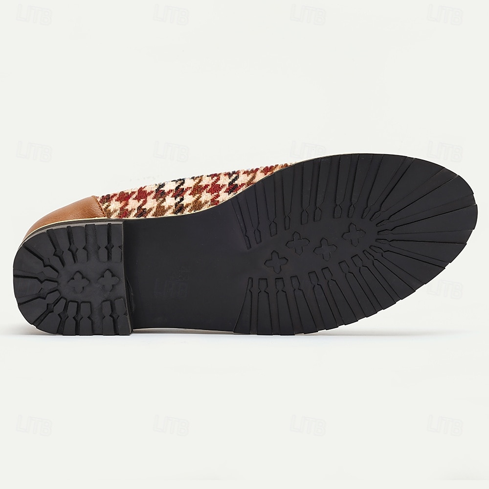 Men's Houndstooth Jacquard Fabric Loafers – Stylish Vintage Casual Shoes for Daily Walking, Weekend Outings, Bavarian Beer Festivals and Comfortable Everyday Wear 2025 - $46.99 –P6