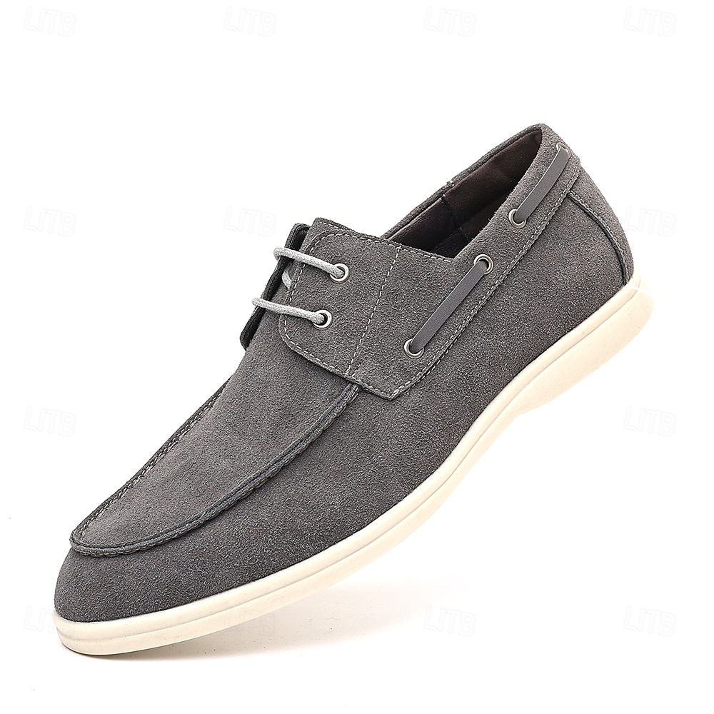 Men's Beige Faux Suede Boat Shoes with Lace-Up Design – Comfortable Casual Footwear for Weekend, Vacation & Daily Use 2025 - $34.99 –P1