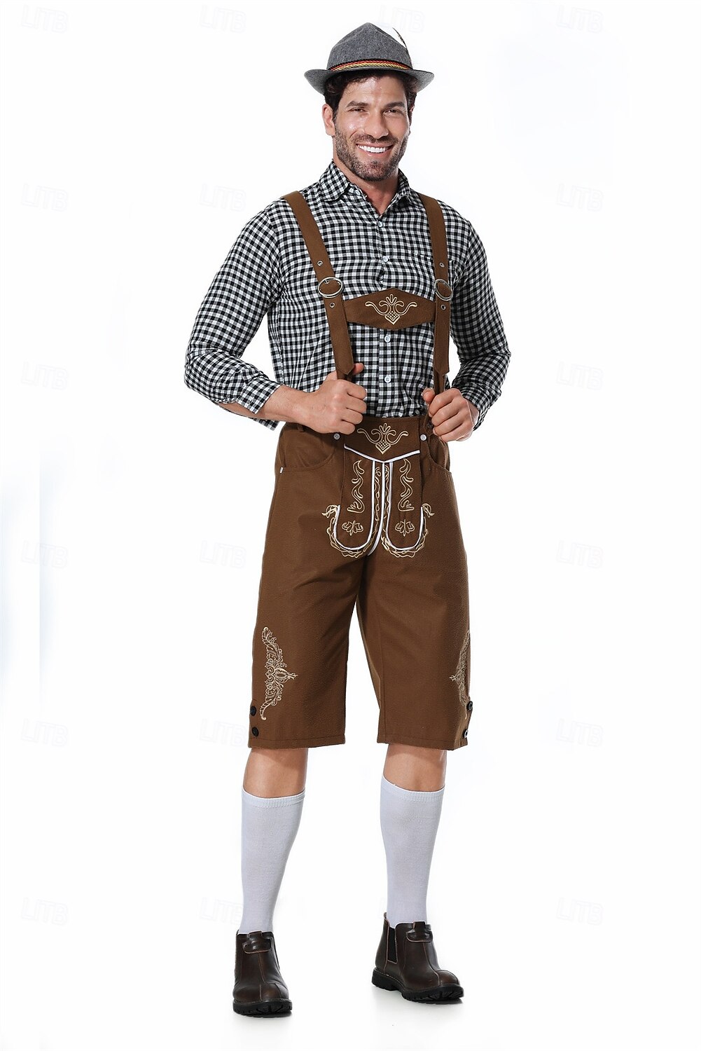 Oktoberfest Lederhosen Camisas Sombrero alpino bávaro Alemán alpino prados Hombre Fiesta Festival de Cerveza Paño de estilo tradicional 2026 - $61.99 –P6