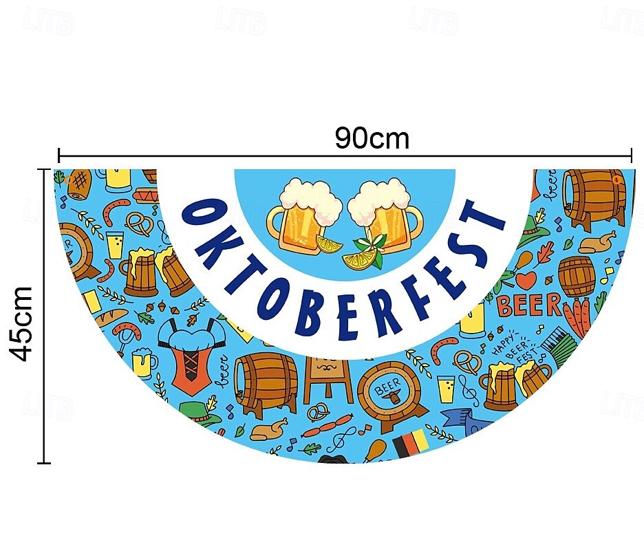Oktoberfest Deutsche Bayerische Wimpel 3 x 1,5 Ft Nicht gefalteter Fächerflaggenbanner Polyesterflagge für Feiertags-Außendekor 2025 - $8.99 –P2