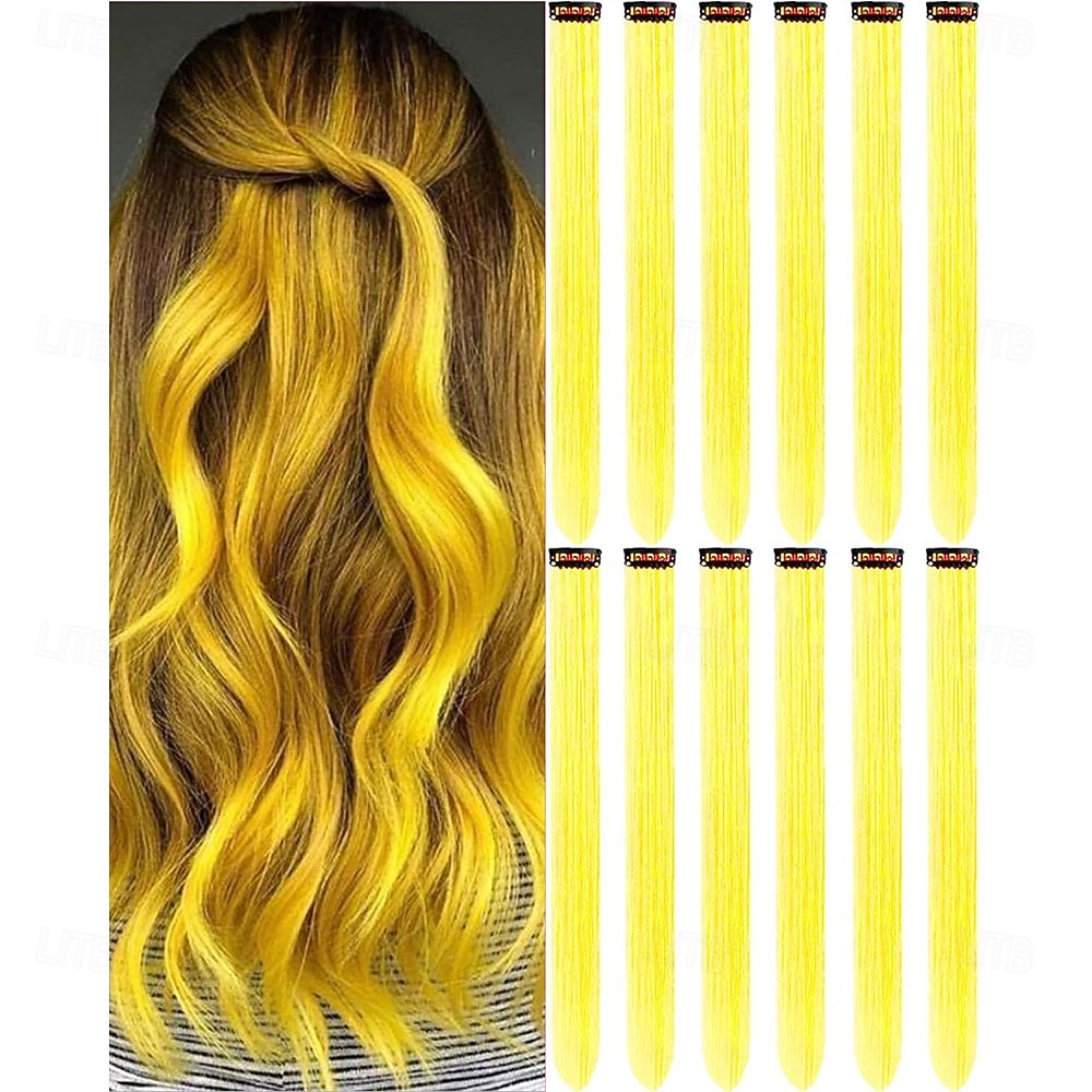 Estensioni Sintetiche Riccio Capelli Sintetici 22 pollici Estensione capelli Clip-In 12 pezzi Morbido Regolabili Soffice Per donna del 2025 a $21.99 –P6