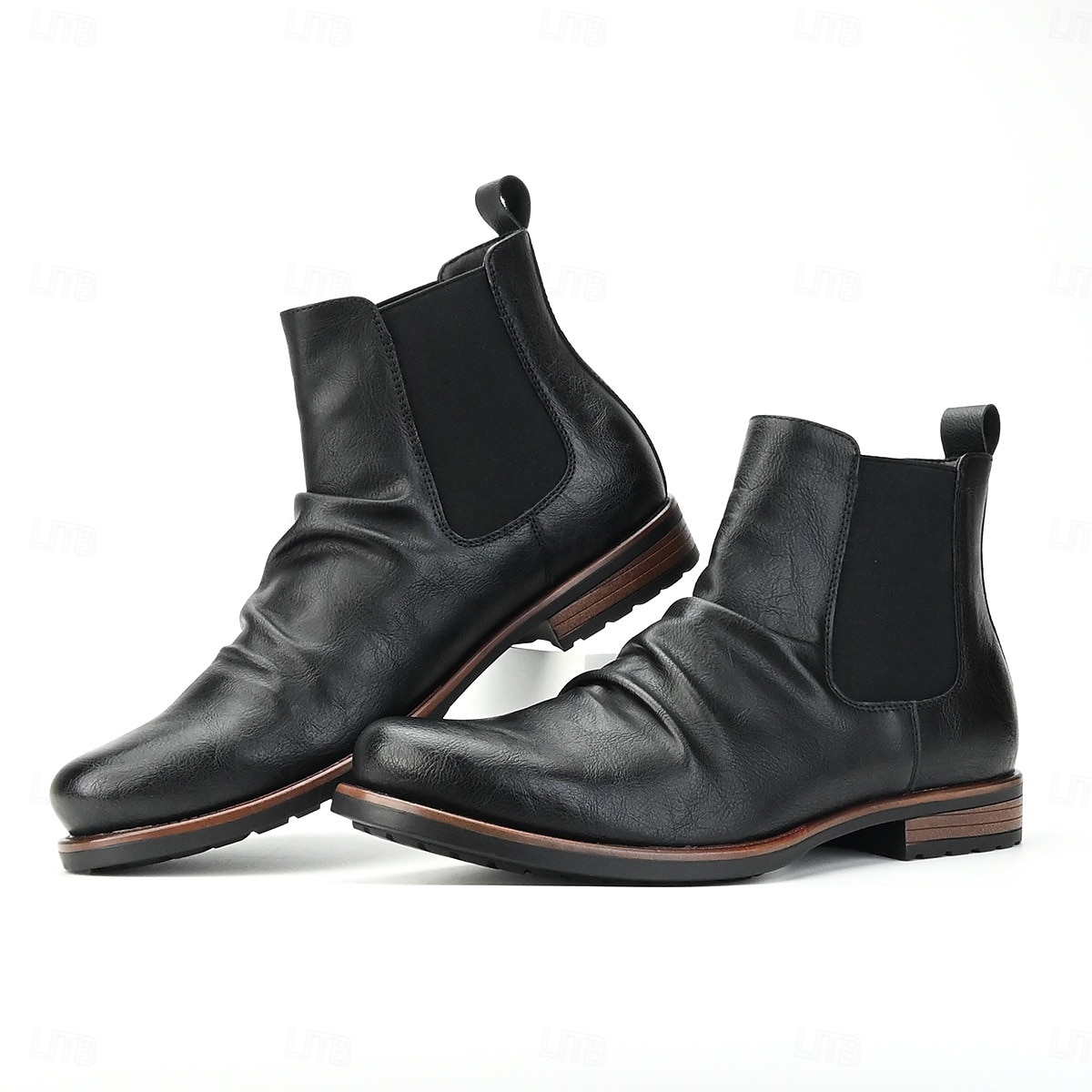 stivali chelsea da uomo in similpelle marrone – eleganti e moderni con lati elastici, ideali per riunioni formali e uscite informali del 2025 a $64.99 –P6