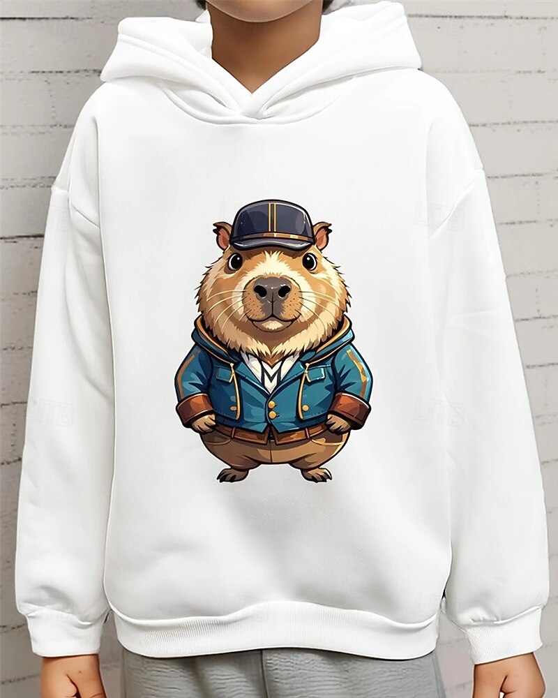 Pojkar 3D Djur Huvtröja Långärmad Vår Höst Mode Streetwear Barn 4-12 år Huva Utomhus Ledigt Dagligen Normal 2025 - $18.99 –P1