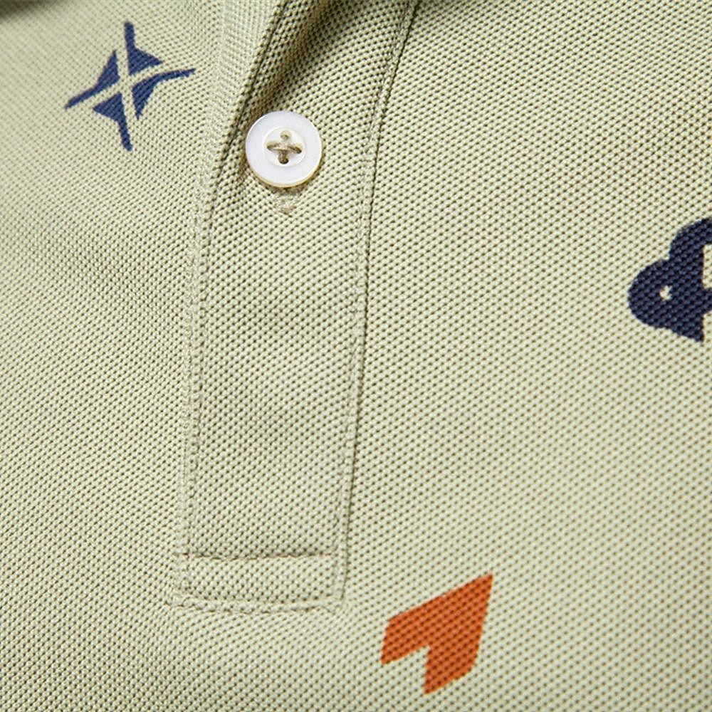 Male Abstract Short Sleeve Polo Collar Modern Sports & Outdoor Casual Athleisure Summer White Green Khaki 2026 - $24.99 –P8