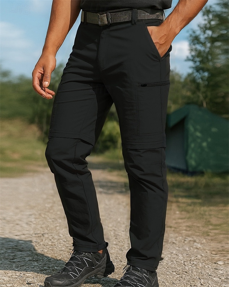 Homme Pantalons d'Extérieur Pantalons Cargo Pantalons Convertibles à Fermeture Éclair Extérieur Coupe régulière Imperméable Respirant Séchage Rapide Léger Pantalons Taille Élastique Noir Vert Véronèse de 2025 ? $34.99 –P6