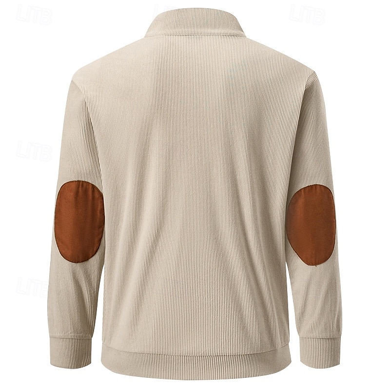 Hombre Sudadera Albaricoque Negro Verde Ejército Marrón Gris Claro Cuello Mao Bloque de color Retazos Bolsillo Con Texturas Deporte Diario Festivos Poliéster Pana Ropa de calle Básico Casual 2025 - $24.99 –P2
