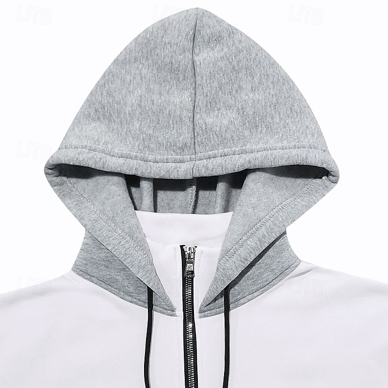 Per uomo Felpa con cappuccio Felpa con cappuccio in pile Aalbicocca Rosso bordeaux Nero Bianco Rosso Con Cappuccio Blocco di colori Con zip Blocco di colore Zip a un quarto Sport & Outdoor Quotidiano del 2025 a $27.99 –P9