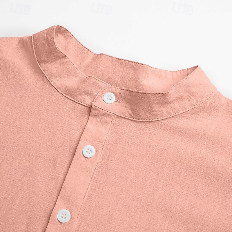Per uomo Camicia Camicia di lino Camicia con colletto alla coreana Camicia popover Camicia Estiva Abbigliamento da spiaggia Semplice Vacanza Casuale Gray + verde Bianco + giallo Bianco + Verde Bianco del 2025 a $27.99 –P3