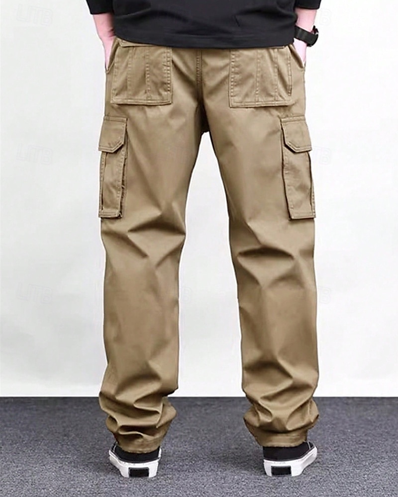 Men's Cargo Pants Trousers Elastic Waist Drawstring Multi Pocket Plain Wearable Outdoor Daily Camping & Hiking Fashion Classic Black Green 2025 - $28.99 –P3