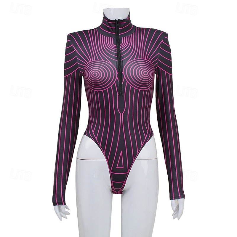 Anos 70 Delírio Groovy Fatos de Corpo Discoteca Drag Queen Psicodélico Mulheres Dia Das Bruxas Carnaval Festival de Música Parada do Orgulho Festa Temática Retro Adulto Macacão de 2025 por $23.99 –P3