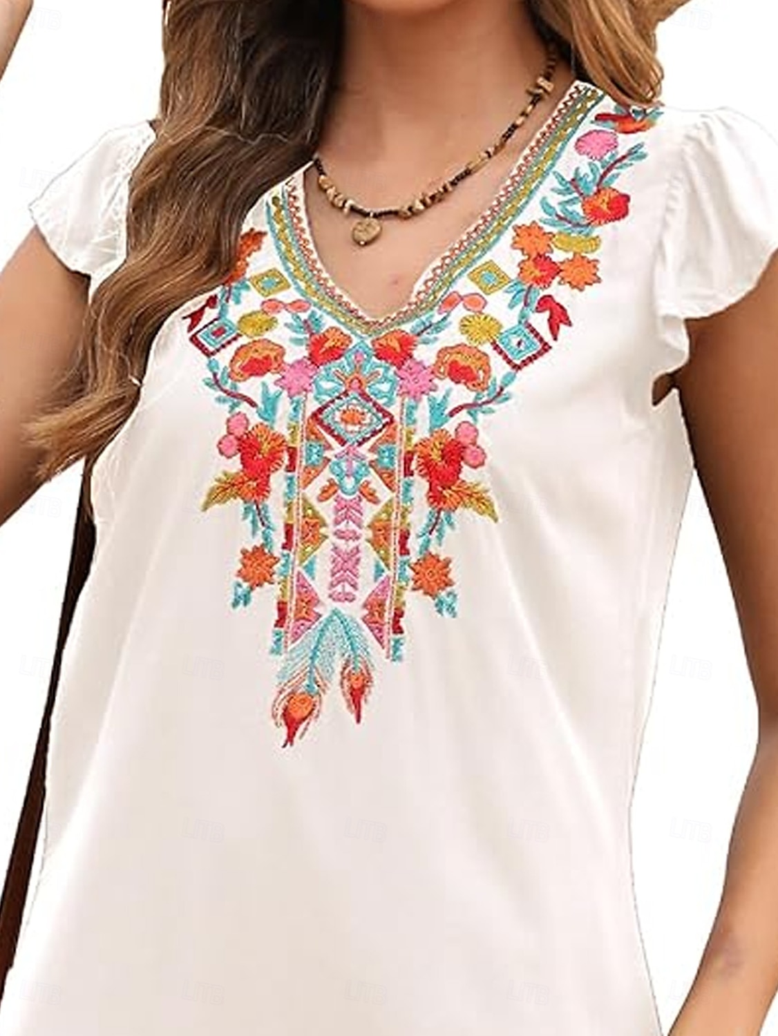 Women's Mini Dress Casual Dress Fashion Modern Elegant Dress Cap Sleeve Wedding Daily Date Regular Fit Floral Embroidery Sleeveless V Neck Black White Orange Summer 2025 - $27.99 –P6