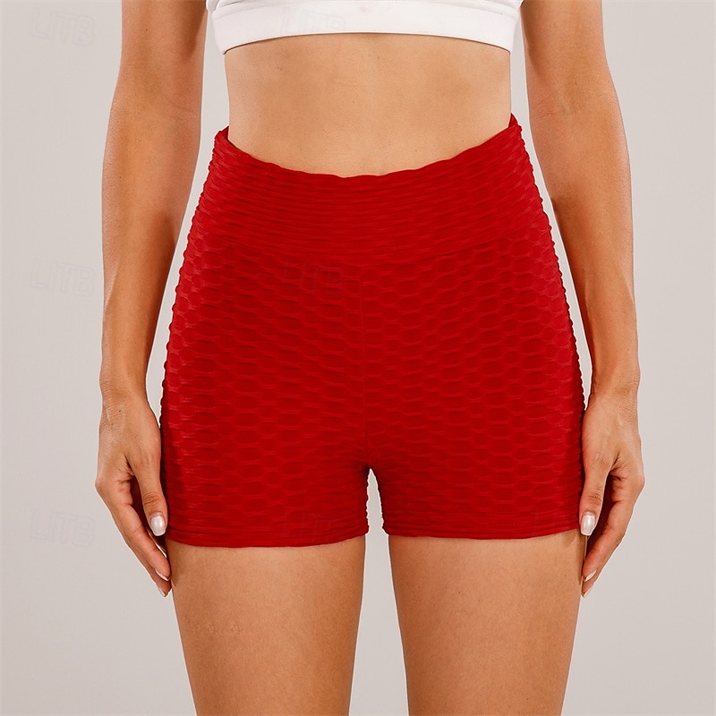 Per donna Shorts Leggings Streetwear Casual Corto Vita Alta Semplice Elastico in vita Jacquard Traspirabilità Elasticizzato Vacanza Streetwear Abbigliamento quotidiano Nero Bianco Giallo Rosso Estate del 2025 a $11.99 –P4