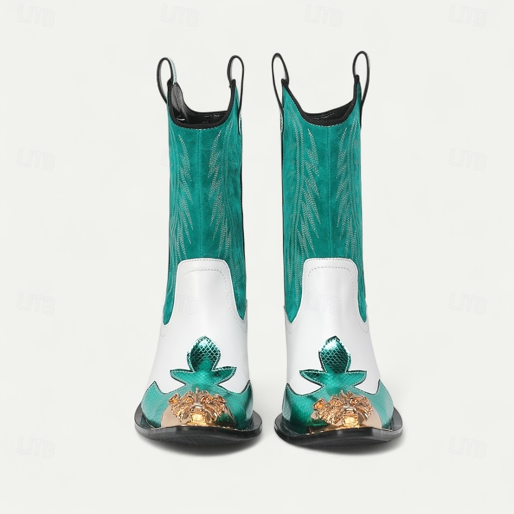 Botine cowboy pentru bărbați roșii și albe – Design cu contrast îndrăzneț cusături clasice cu vârf auriu încălțăminte statement pentru evenimente în aer liber și petreceri tematice 2025 - $149.99 –P7