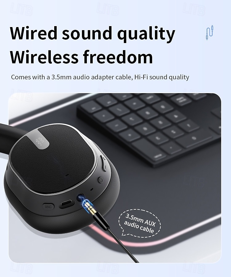 Hybrid Active Noise Cancelling Headphones Wireless Over Ear Bluetooth Headphones Foldable Wireless Headset 60H Playtime Hi-Res Audio Deep Bass Memory Foam Ear Cups Perfect for Travel & Office 2025 - $47.99 –P14