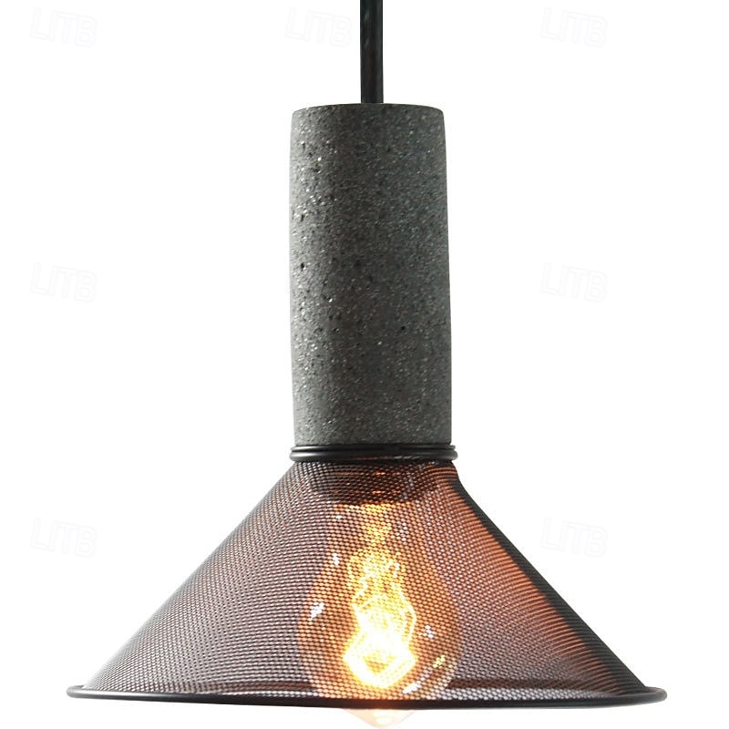 lysekrone sement jernbur pendellampe kreativ metallnett taklampe, innfelt hengende lampe for kjøkkenøy spisestue soverom stue korridorlampe 2025 - $126.99 –P7