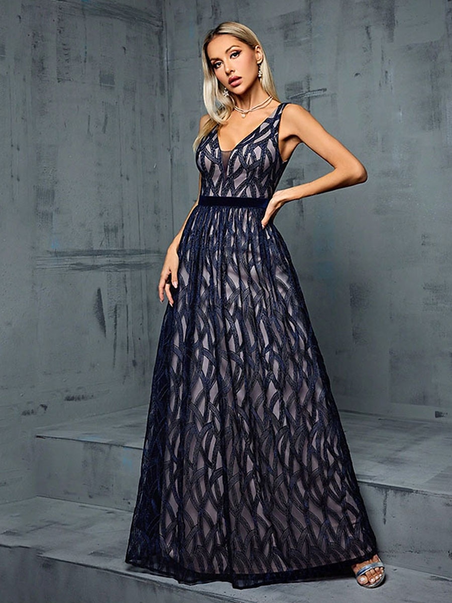 A-Line Quinceanera Dresses Elegant Dress Formal Wedding Floor Length Sleeveless V Neck Lace V Back with Pleats 2025 - $109.99 –P4