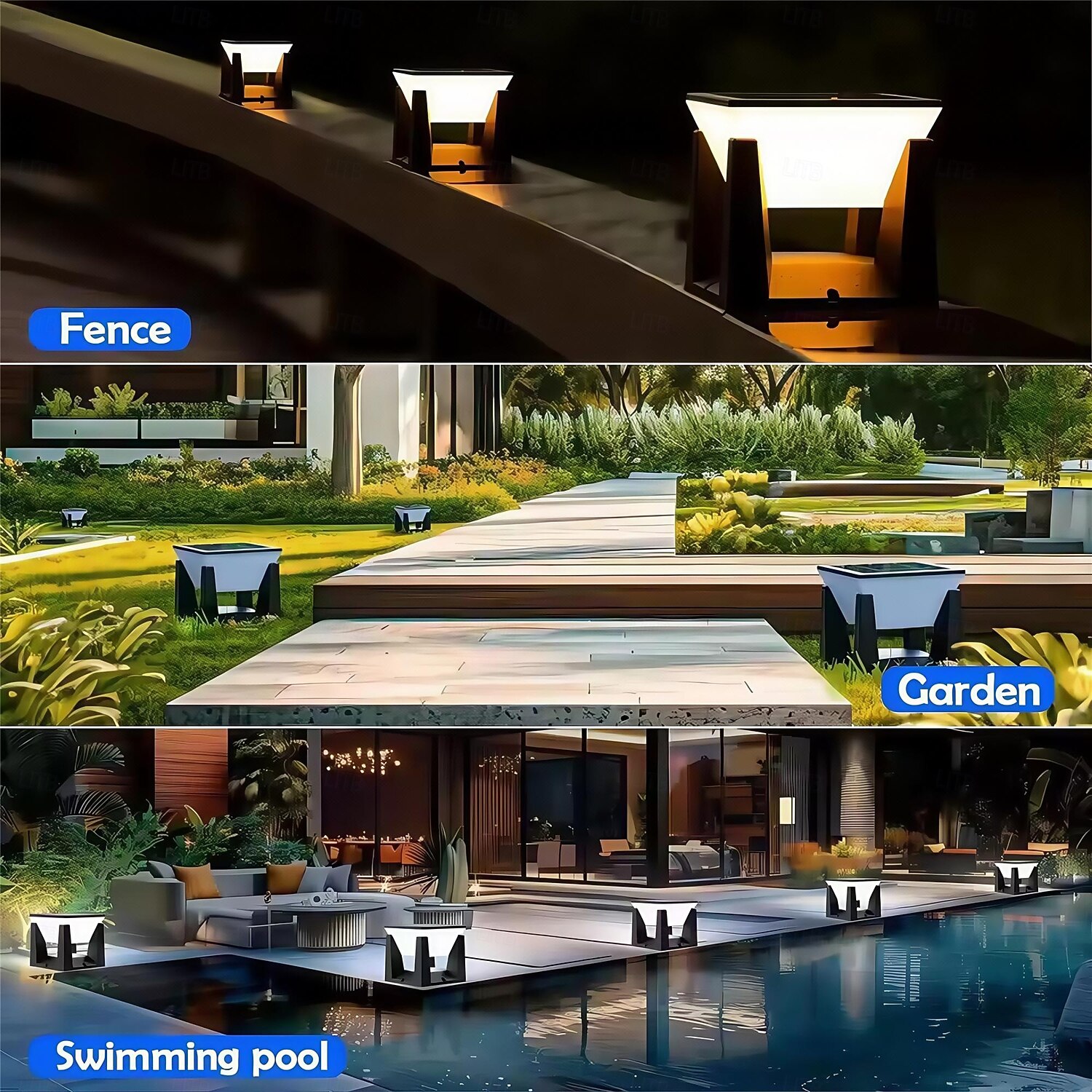 Durable Waterproof Solar Post Lights Ground Lights 3 Lighting Modes Retro LED Pillar Light Auto On/Off Garden Pathway Ligh Yard Lighting  1PC 2025 - $92.99 –P8