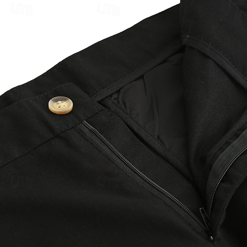 Pánské Kraťasy Lněné šortky Šortky Letní šortky Plážové šortky Zip Knoflíky Kapsy Bez vzoru Pohodlné Prodyšné Délka kolen Venkovní Denní Jdeme ven Módní Klasický styl černá + šedá Bílá + Zelená 2025 - $27.99 –P6
