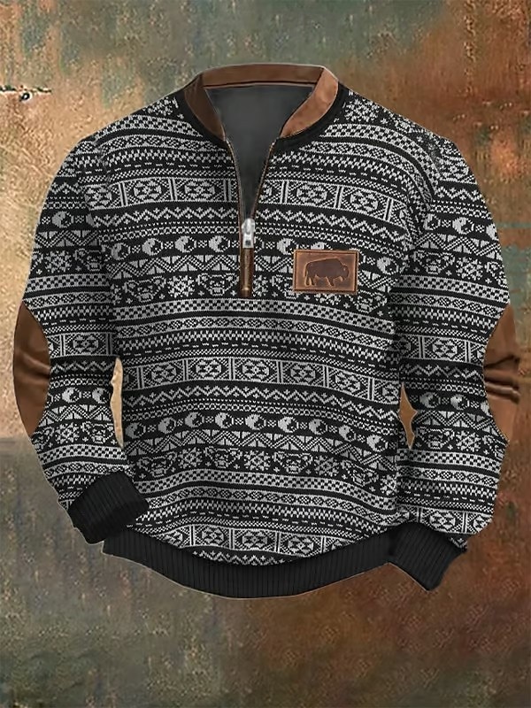 Męskie Bluza dresowa Bluza z zamkiem błyskawicznym Czarny Czerwony Khaki Pół zamek Graficzny Geometryczny Sport i turystyka Codzienny Święto Poliester Moda miejska Codzienny Jesień i zima Odzież 2025 - $30.99 –P2