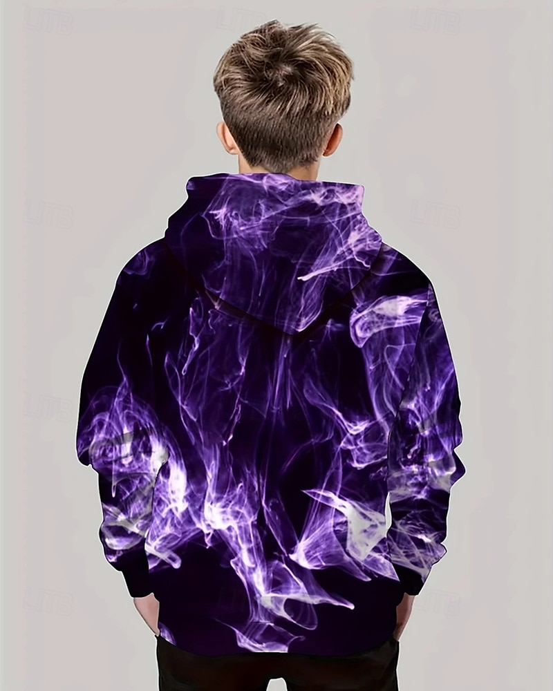 Pojkar 3D Grafisk Blixt Huvtröja Långärmad Vår Höst Mode Streetwear Barn 4-12 år Huva Utomhus Ledigt Dagligen Normal 2025 - $18.99 –P4
