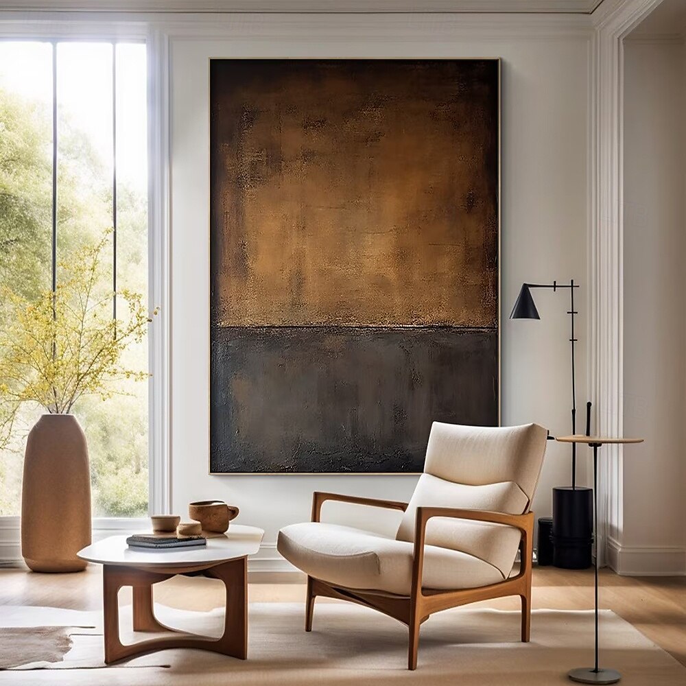 Mintura Hand Painted Abstract Black Brown Oil Paintings on Canvas Modern Abstract Wall Art Picture For Home Decoration Ready To Hang With Stretched Frame 2025 - $233.79 –P4