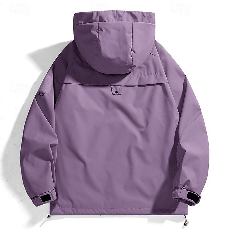 Herren Windjacke Wanderjacke Regenmantel Außen Wasserdicht Winddicht Wanderoutfits Wanderbekleidung Frühling Herbst Oberteil Camping / Wandern / Höhlenforschung Laufen Schwarz Purpur Grün 2025 - $21.99 –P11