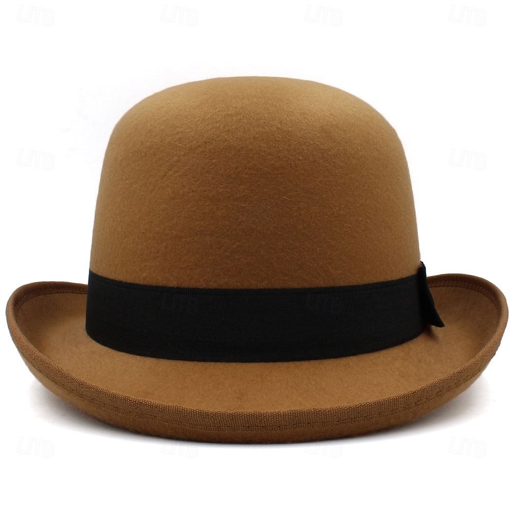 magisk hatt damehatt med bred brem i ull, britisk hiphop-hatt for menn, jazzhatt for vinter, ensfarget filthatt 2025 - $17.49 –P6