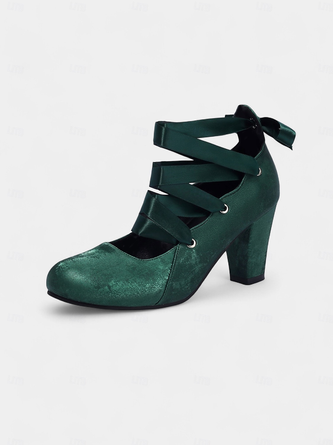 Chaussures Mary Jane à talons et lacets en satin vert vintage des années 1920 pour femmes – Chaussures à talons épais d'inspiration rétro pour les goûters ou les tenues vintage de 2025 ? $46.99 –P10