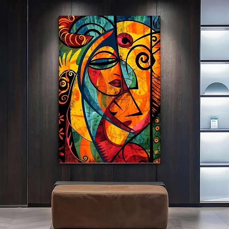 1 Stück moderner Kunstdruck der afrikanischen Popkultur, ungerahmt, gemischte Pigmente, Leinwandmalerei, kein Strom erforderlich, Wanddekoration für Wohnzimmer und Schlafzimmer 2025 - $9.49 –P1