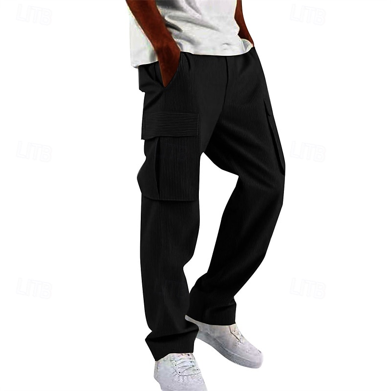 Men's Cargo Pants Trousers Corduroy Pants Multi Pocket Straight Leg Plain Wearable Daily Outdoor Camping & Hiking Fashion Classic White Yellow 2026 - $27.99 –P3