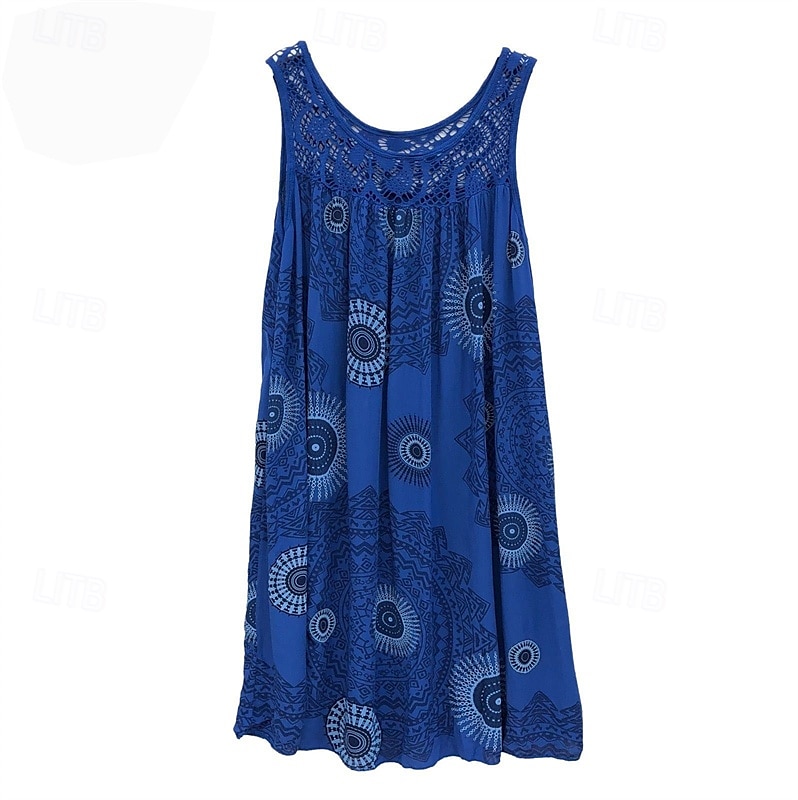 Damen Langes Kleid Maxikleid Freizeitkleid Schwingkleid Sommerkleid Unterkleid Mode Modern Täglich Strand Wochenende Normale Passform Grafik Ärmellos Rundhalsausschnitt Schwarz Weiß Gelb Wein Sommer 2025 - $20.99 –P9