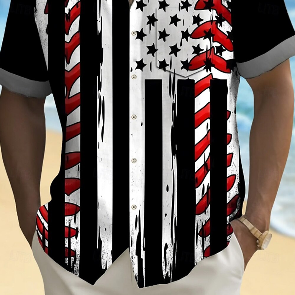 Independence Day Voor heren Amerikaanse Amerikaanse vlag Vaderlandslievend Overhemd Zomer overhemd Overhemd met knopen Korte mouw Mode-casual Feestdagen Zomer Lente Strijkijzer 3D-afdrukken shirts 2025 - $23.99 –P3