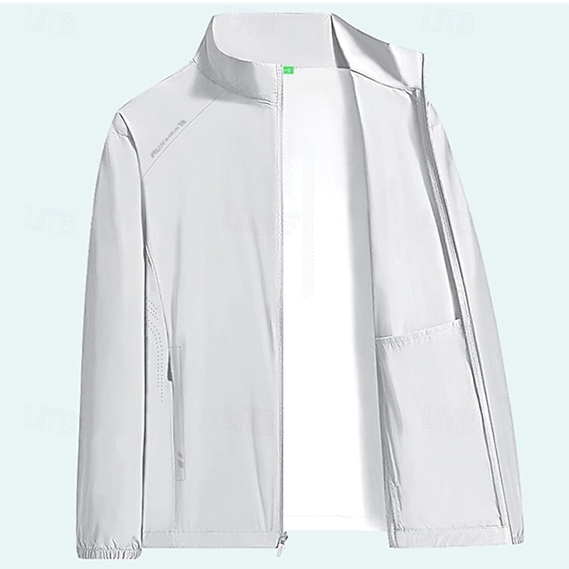 Herren Outdoorjacke Wanderjacke Regenmantel Außen Sonnenschutz Wanderoutfits Wanderbekleidung Frühling Herbst Oberteil Camping / Wandern / Höhlenforschung Laufen Dunkelgrau Schwarz Blau 2025 - $29.99 –P7