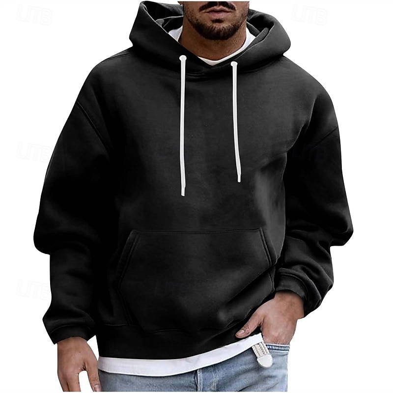 Herren Kapuzensweatshirt Schwarz Weiß Wein Blau Purpur Mit Kapuze Einfach Tasche Sport & Outdoor Täglich Ferien Polyester Streetwear Basic Lässig Frühling Herbst Bekleidung Kapuzenpullover Sweatshirts 2026 - $26.99 –P3