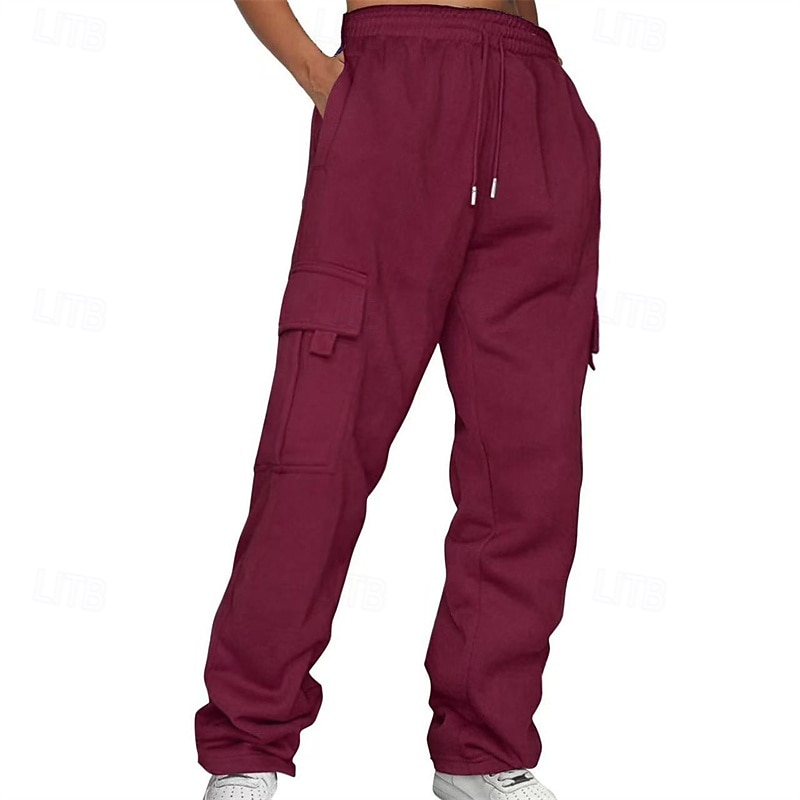 Men's Athletic Pants Sweatpants Trousers Pocket Drawstring Elastic Waist Plain Comfort Sports Outdoor Daily Fashion Casual Light Khaki Black Micro-elastic 2025 - zł69.99 –P3