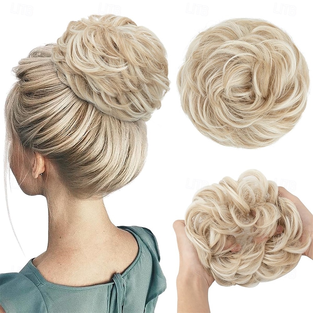 Extensions de cheveux chignon épais et bouclés, chignon synthétique, postiche épais pour femmes, gris multicolore de 2025 ? $9.49 –P3