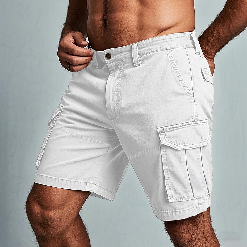 Per uomo Pantaloncini cargo Shorts Pantaloncini Estivi Multi-tasche Tasca con Patta Semplice Comodità Indossabile Lunghezza al ginocchio All'aperto Sport Quotidiano Moda Casual Bianco Blu reale del 2025 a $39.99 –P1