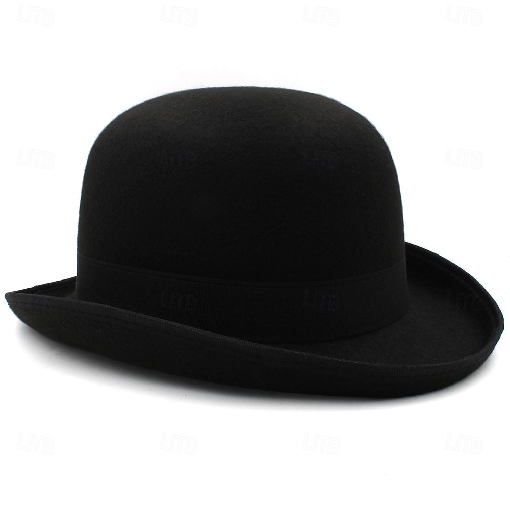 magisk hatt damehatt med bred brem i ull, britisk hiphop-hatt for menn, jazzhatt for vinter, ensfarget filthatt 2025 - $17.49 –P2