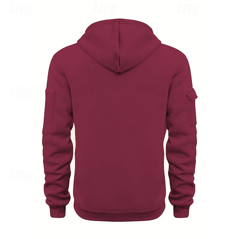 Homme Sweat à capuche Sweat-shirt zippé Sweat à capuche en polaire Abricot Rouge vin Noir bleu marine Bleu À capuche Uni Zip Up Poche Avant Quart de zip Sport & Loisir Occasionnel Quotidien de 2025 ? $30.99 –P8