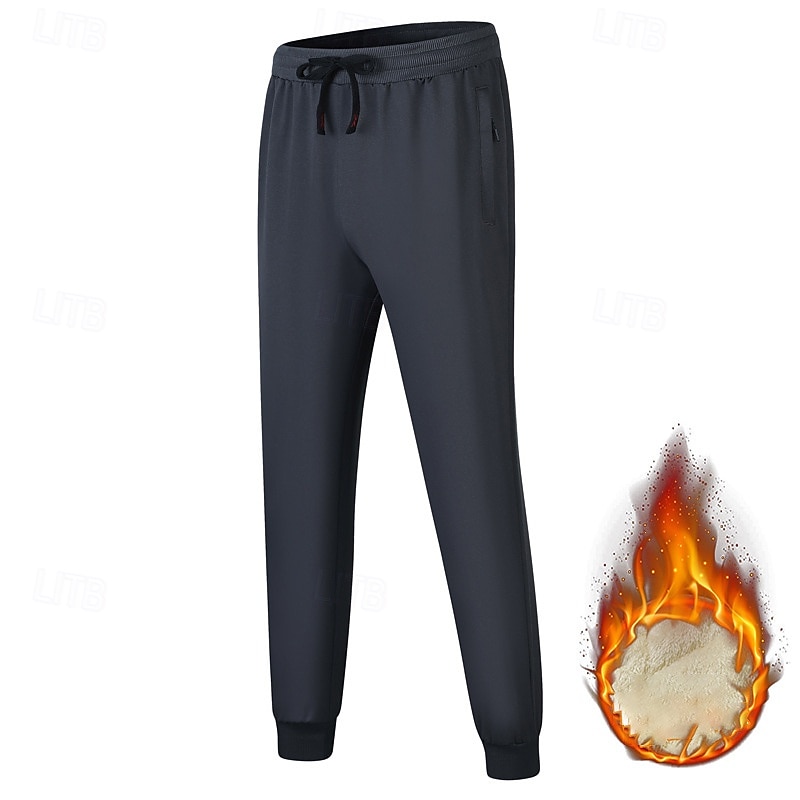 Bărbați Παντελόνι πεζοπορίας Palton de iarnă Pantaloni din lână Pantaloni termici Iarnă Toamnă În aer liber Fit regulat Cald Pantaloni Buzunar Talie elastică Gri Închis Negru Camping / Drumeții 2026 - $25.99 –P3