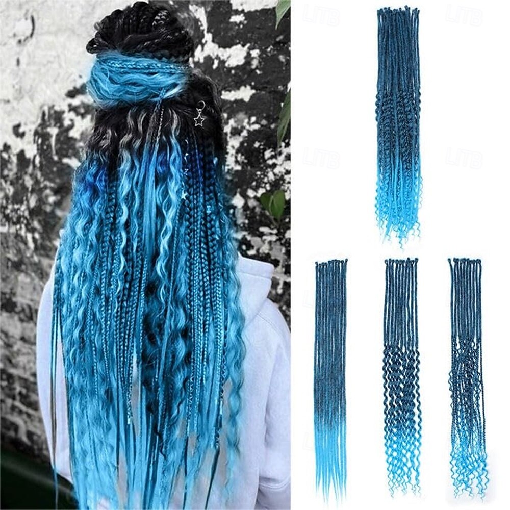 Extensions de dreadlocks synthétiques mixtes 3 en 1, 30 mèches, 30 pouces, blond 613 bouclé &droit &extensions de dreadlocks bohèmes à extrémité unique, style hippie, pour femmes de 2025 ? $52.99 –P2