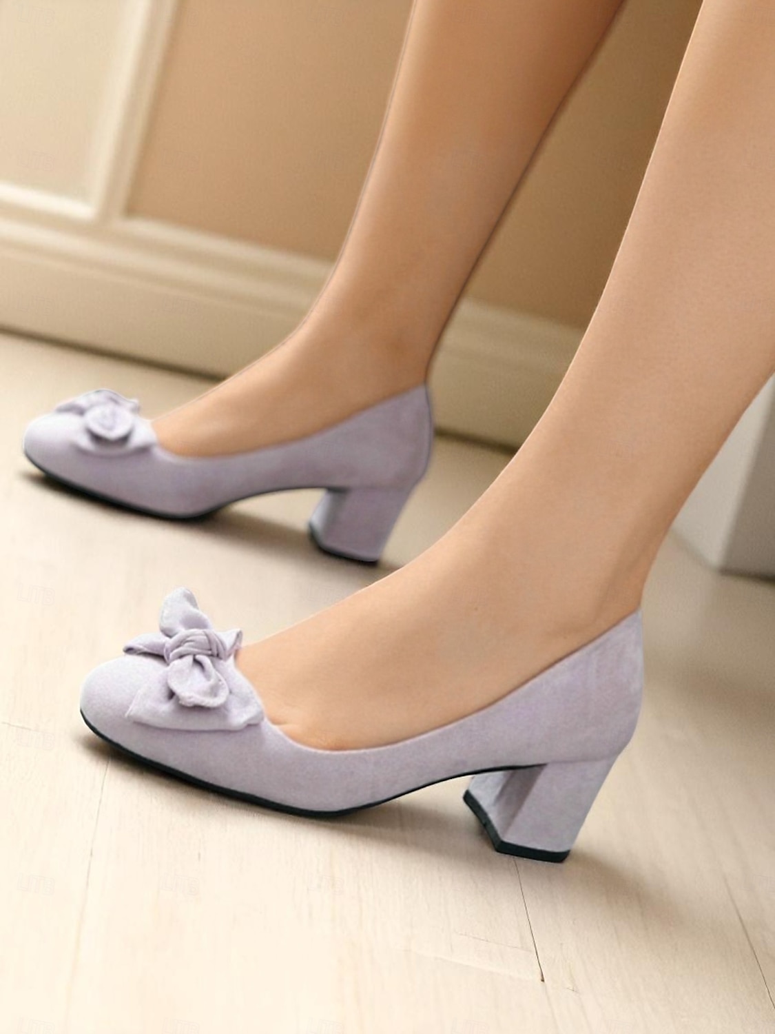 Per donna Tacchi Retrò Feste Lavoro Quotidiano Fiocco Tacco grosso Punta quadrata Elegante Vintage Finta pelle scamosciata Mocassino Nero Rosa Blu del 2025 a $34.99 –P1